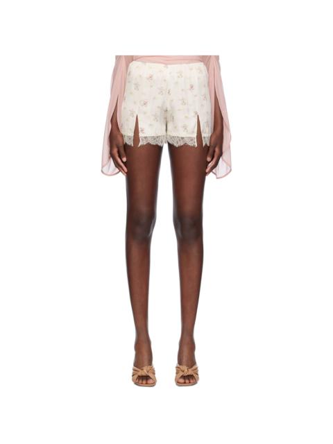 Blumarine Off-White Floral Shorts