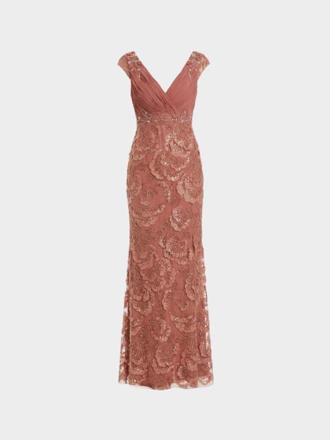 MAC DUGGAL Embellished Floral Column Gown