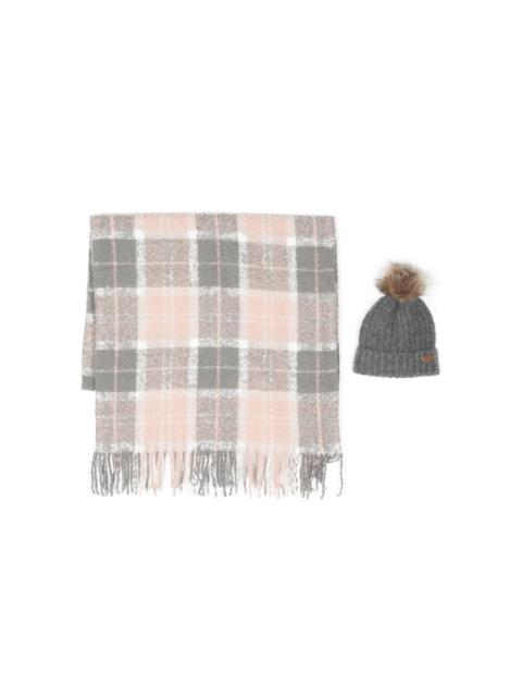 Barbour Saltburn beanie and tartan scarf (set of two)