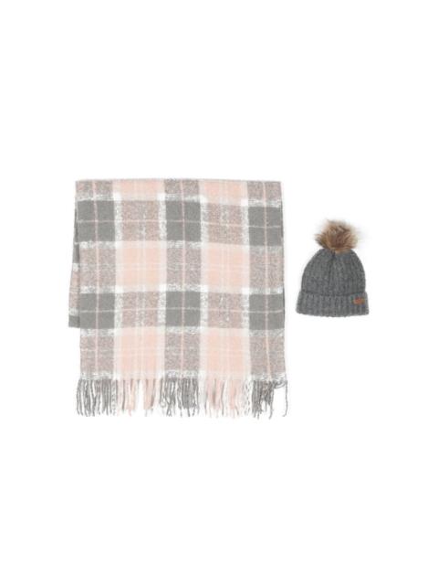 Saltburn beanie and tartan scarf (set of two)