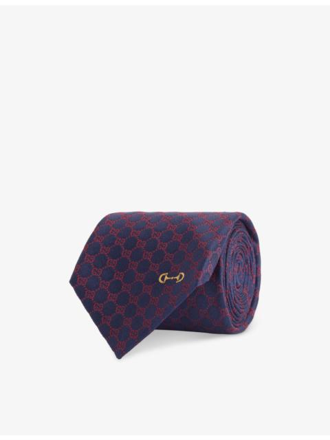 GUCCI GG-Monogram Jacquard Silk Tie