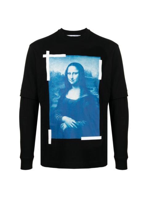 Monalisa print long-sleeve T-shirt