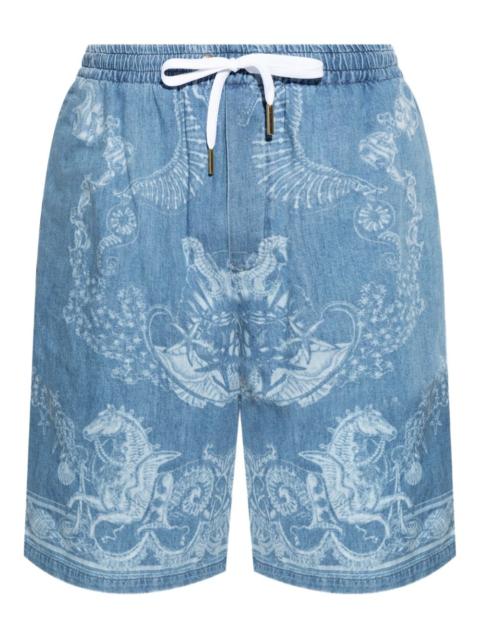 VERSACE Barocco Sea denim shorts