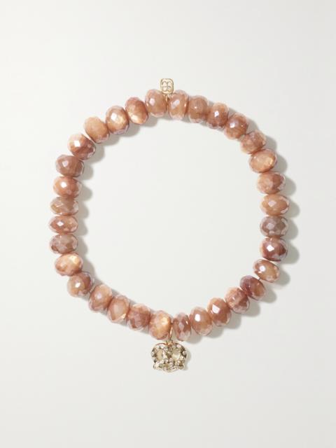 SYDNEY EVAN Pretzel 14-karat Gold, Moonstone And Diamond Bracelet