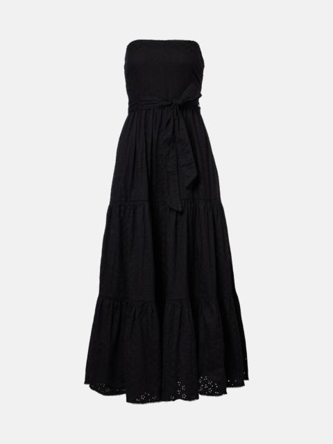 Poupette St Barth Thelma strapless cotton maxi dress