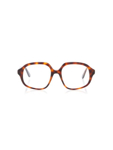 Curvy Oversized Square-Frame Acetate Glasses brown