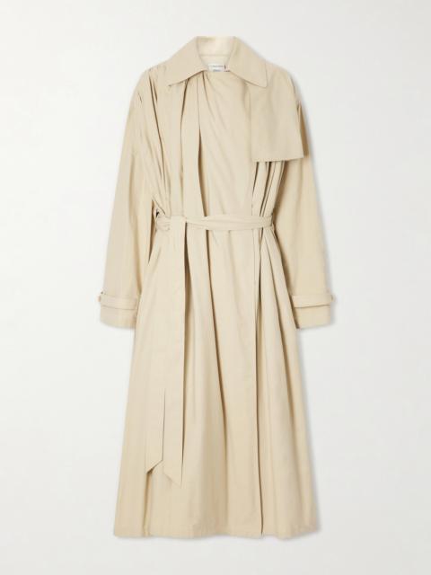 Calvin Klein Collection Mireille Ruched Cotton-gabardine Trench Coat
