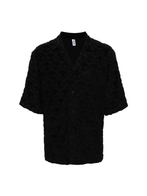 Moschino logo-embroidered cotton-blend shirt