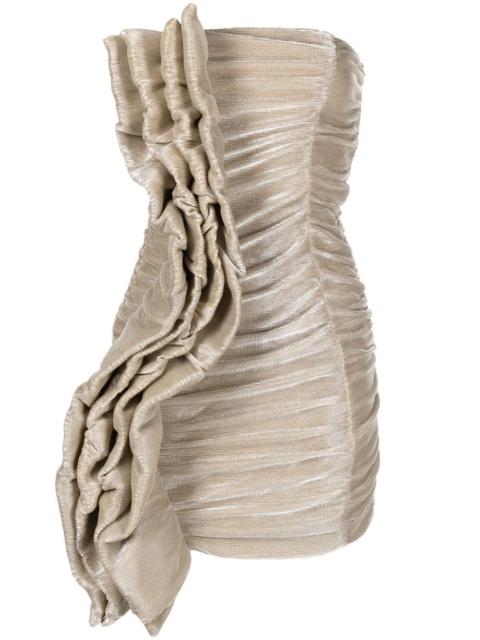 ROTATE ruched plissÃ© minidress