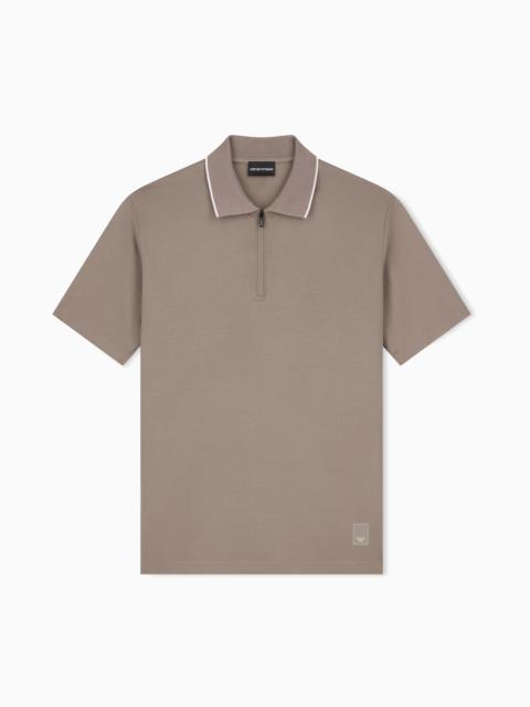 EMPORIO ARMANI TRAVEL ESSENTIAL LYOCELL BLEND JERSEY POLO