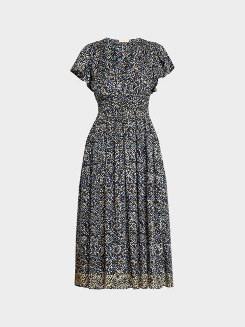 ULLA JOHNSON Lyria Printed Cotton Midi Dress