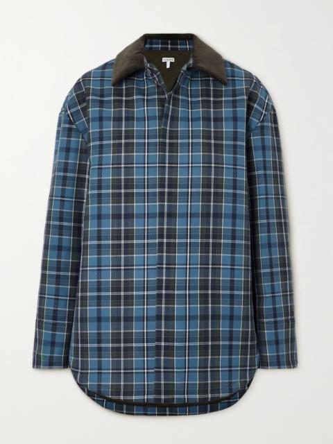 Loewe Cotton Corduroy-trimmed Checked Wool-blend Padded Jacket