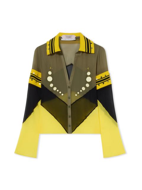 Off-White Geo Mirror Ribbed Color Block Shirt