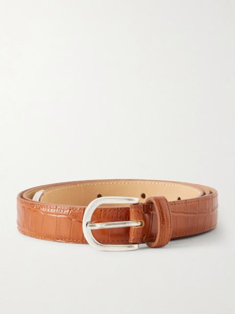 mfpen Occasion 2cm Croc-Effect Leather Belt Brown