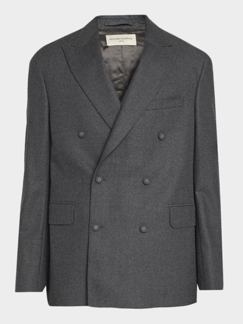 OFFICINE GÉNÉRALE Men's Wool Double-Breasted Sport Coat
