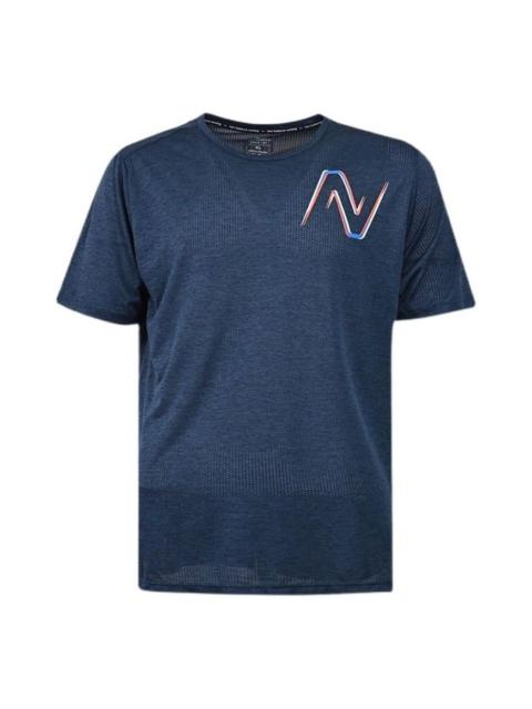 New Balance Impact Graphic Run Short Sleeve T-Shirt 'Navy' AMT21277-ECR