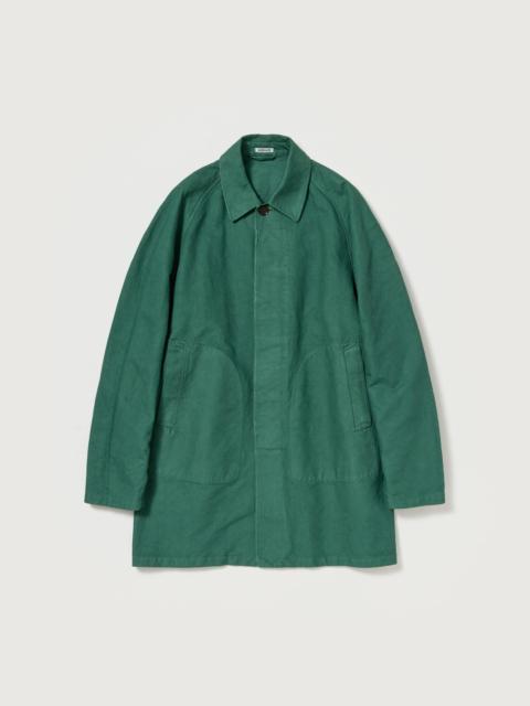 AURALEE GARMENT-DYED ORGANIC COTTON HEAVY TWILL SHORT COAT