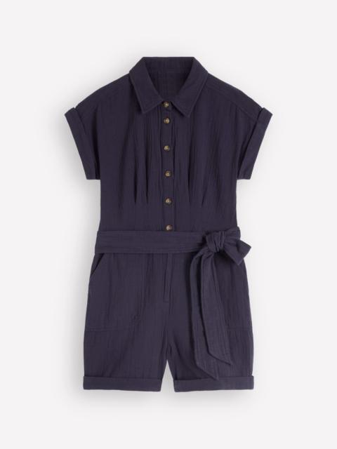 BODEN Kay Double Cloth Playsuit-Navy