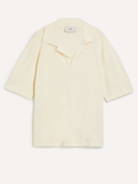 AMI Paris Beige Short-Sleeve Polo