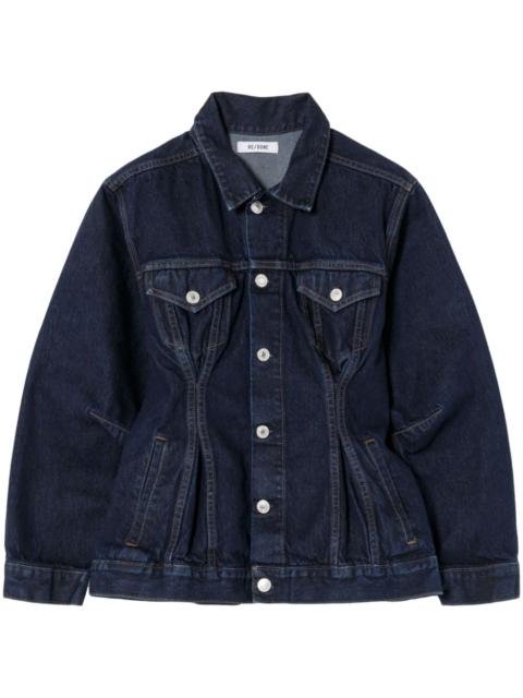 pintuck denim jacket