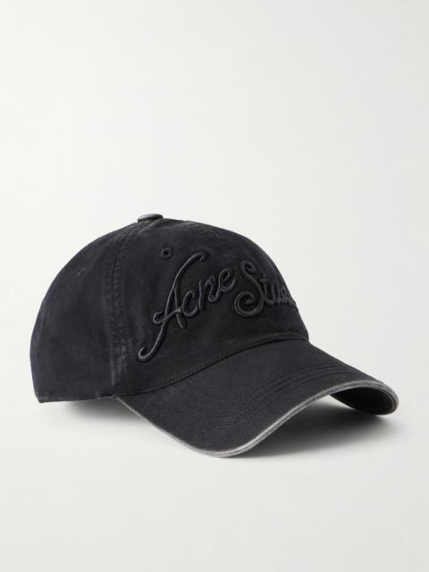 Acne Studios Carliy Venice Logo-Embroidered Cotton Cap Black
