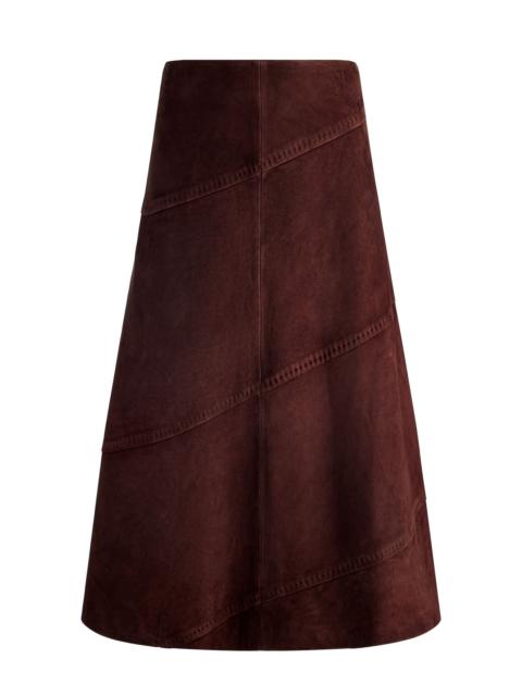 Alice + Olivia SOSIE SUEDE MIDI SKIRT