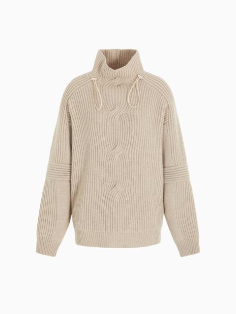 GIORGIO ARMANI GIORGIO ARMANI NEVE RIBBED CASHMERE MOCK-NECK JUMPER