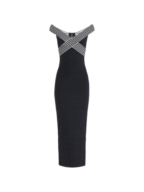 ELISABETTA FRANCHI striped long dress