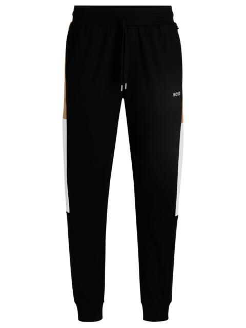 COTTON-TERRY TRACKSUIT BOTTOMS WITH CONTRAST SIDE PANELS