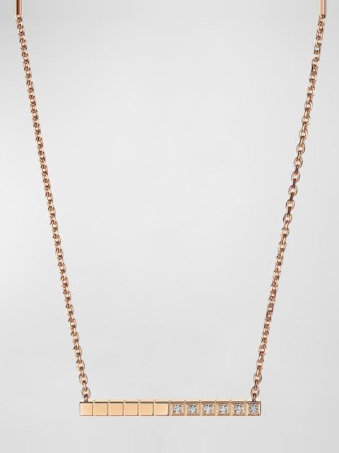 Chopard Ice Cube 18K Rose Gold Diamond Bar Necklace