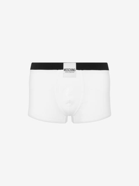 Moschino STRETCH JERSEY BOXERS WITH LOGO LABEL