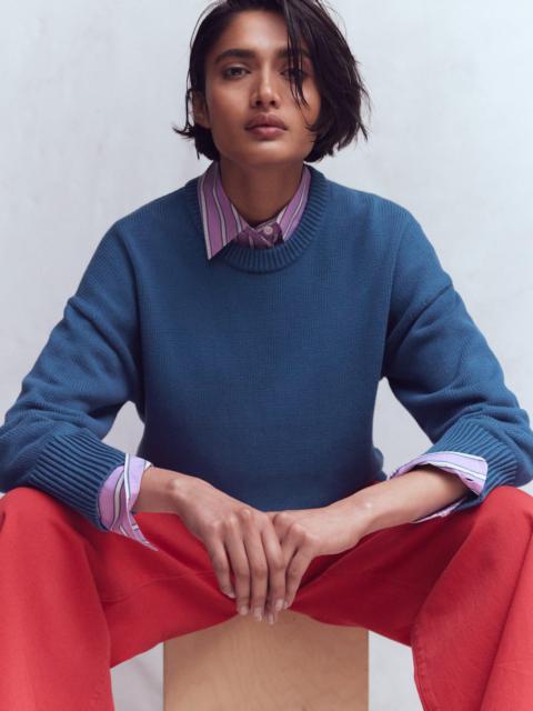 BODEN Lucy Relaxed Cotton Sweater-Denim Blue