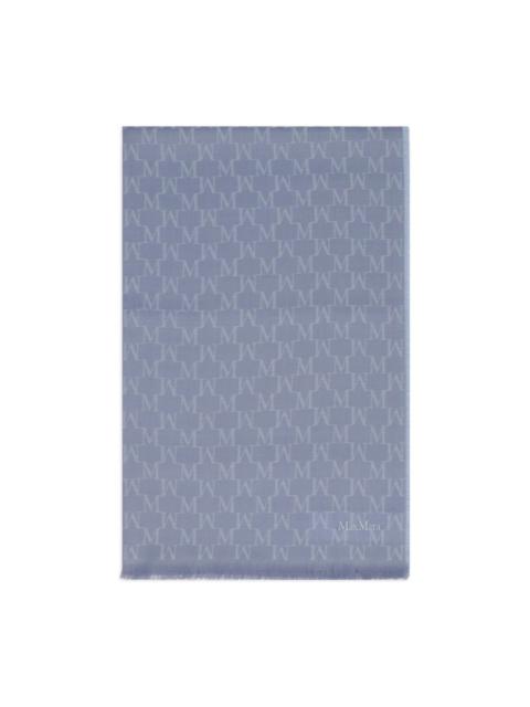 Max Mara monogram-jacquard wool scarf