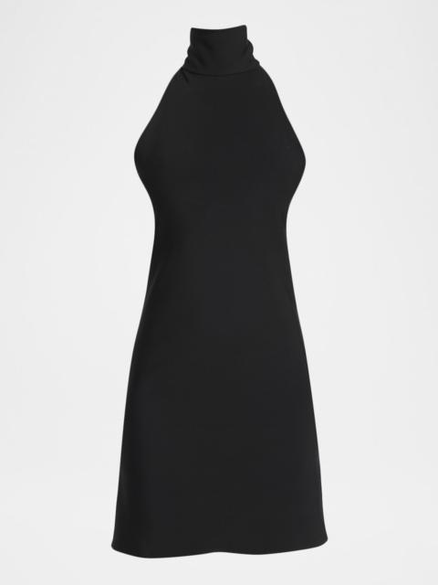 courrèges Mock-Neck Halter Jersey Mini Dress