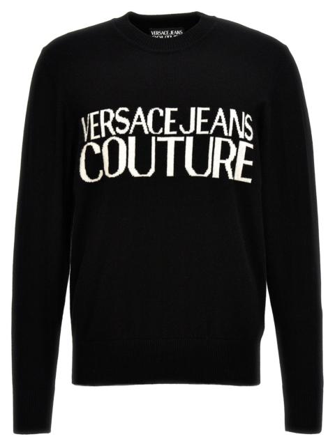 VERSACE JEANS COUTURE Logo Intarsia Sweater Sweater, Cardigans Black