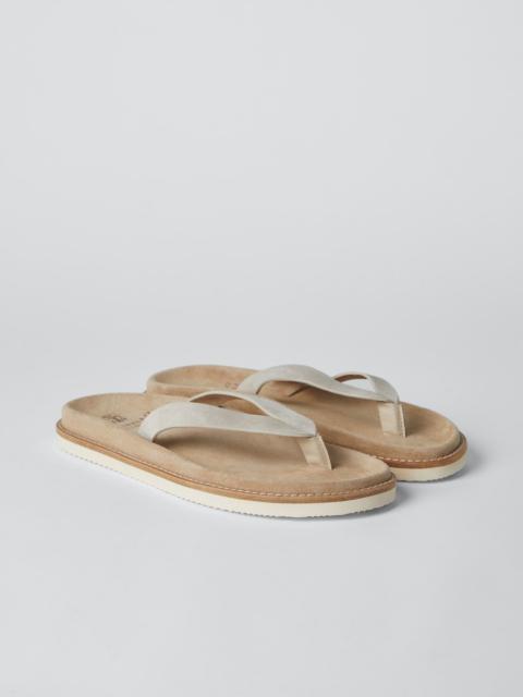 Brunello Cucinelli Suede urban flip-flops