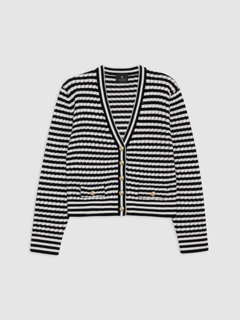 ANINE BING Gwen Cardigan - Black And Ivory Stripe