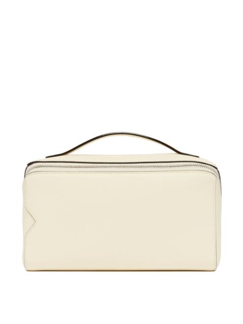Valextra White V-Line Wash Bag