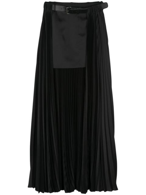 PETER DO pleated-overlayer belted skirt