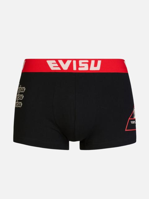 EVISU GODHEAD “HIDE-AND-SEEK” PRINT TRUNKS