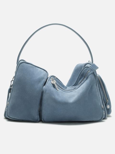 Acne Studios Camero Hotel Suede Shoulder Bag - Denim Blue