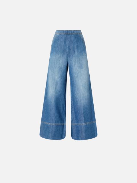 PALAZZO JEANS IN LINEN BLEND DENIM