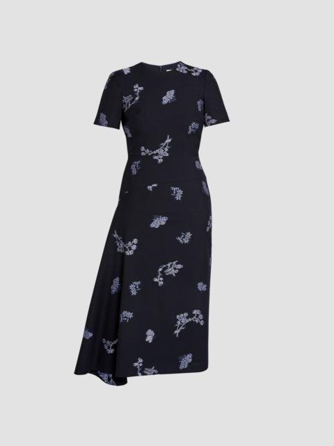 Erdem DRAPED JACQUARD MIDI DRESS