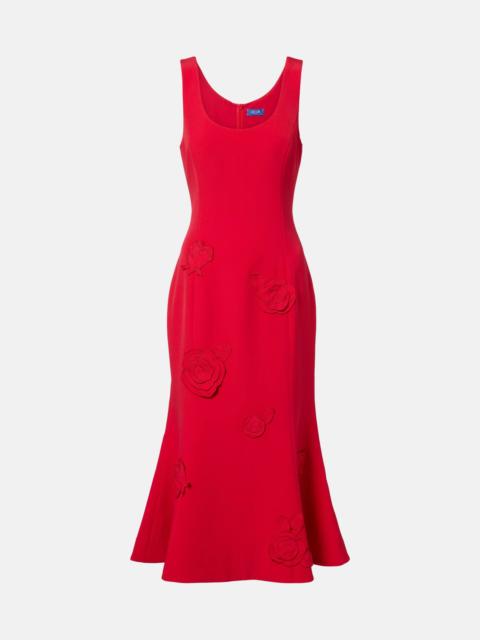LEO LIN Emily floral-appliqué midi dress