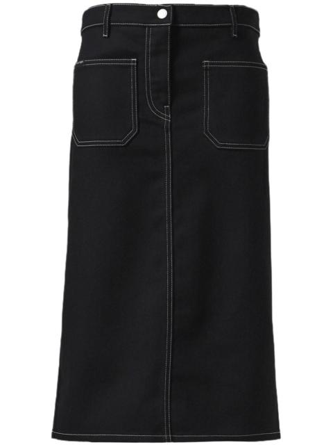 courrèges denim straight skirt