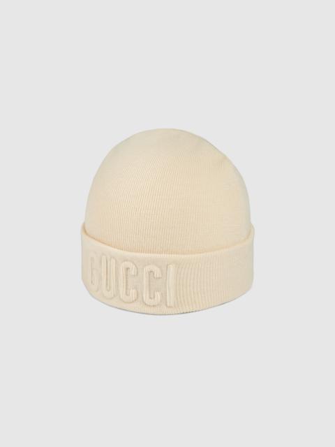 GUCCI Wool hat with Gucci embroidery
