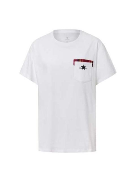 Converse (WMNS) Converse Pocket Round Neck Short Sleeve White 10020519-102