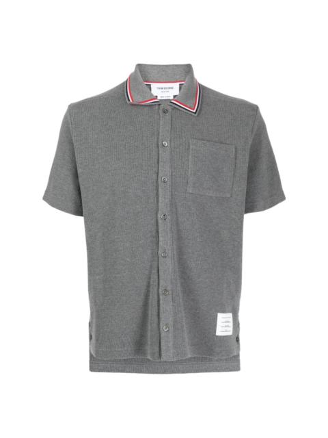 Medium Grey Seersucker Stripe Short Sleeve Shirt
