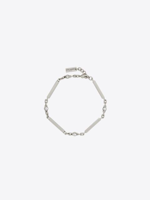 SAINT LAURENT crystal bar-chain bracelet in metal