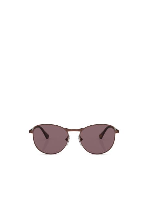 Persol diamond-pattern round-frame sunglasses
